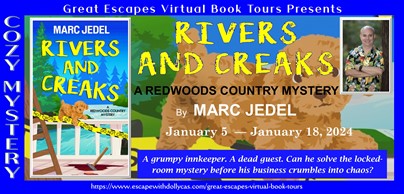 #Giveaway ~ Rivers and Creaks (A Redwoods Country Mystery) by Marc Jedel… #CozyMystery #books #readers